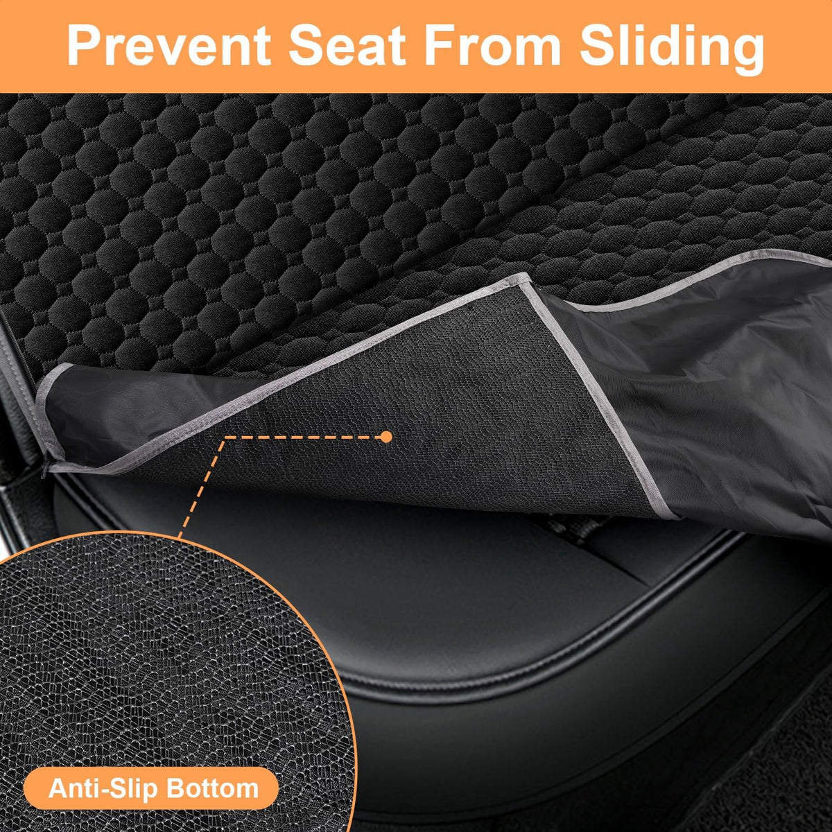 Dog Car Seat Cover for Back Seat, Waterproof Dog Hammock for Car