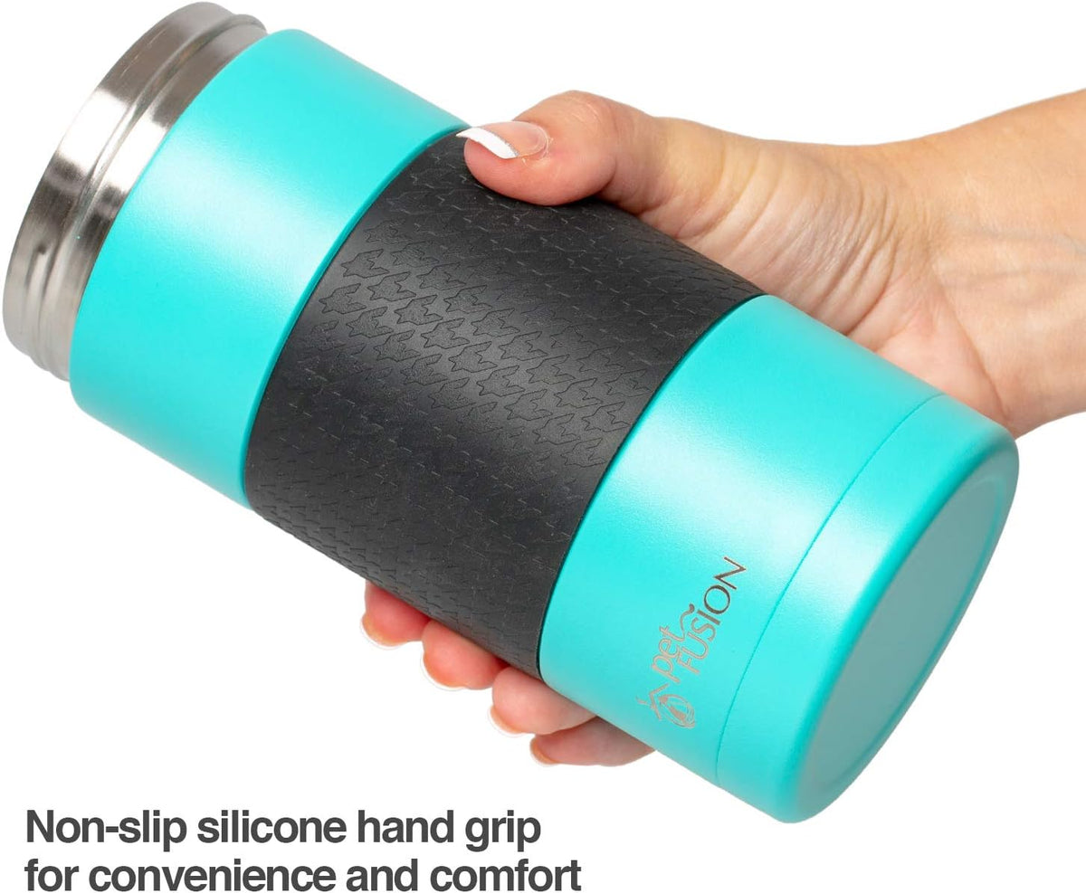 Portable Dog Water Bottle & Dispenser (New-Large 22Oz Dispenser) Insulated 2 Wall Stainless Steel- Optimal Cool Water Temp - Dog Travel Bottle